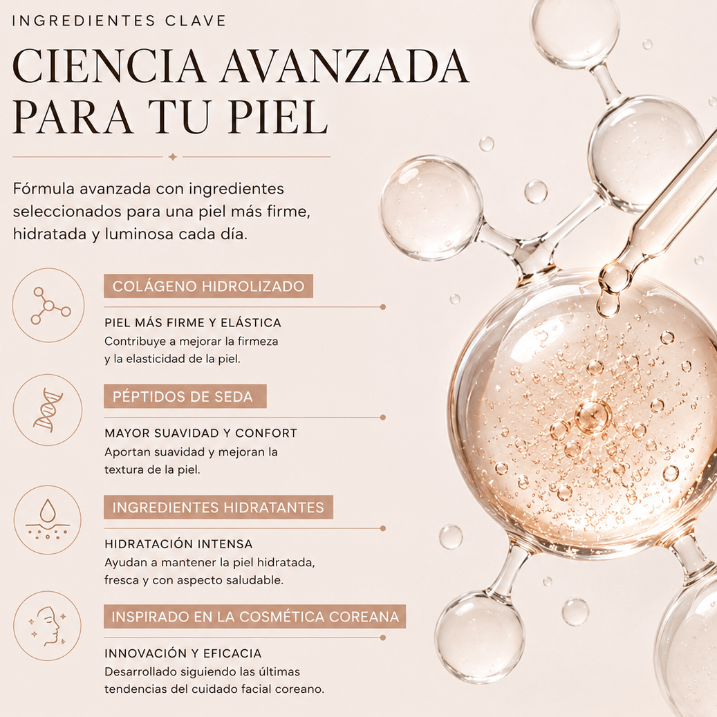 Sérum Iluminador de Colágeno y Péptidos de Seda