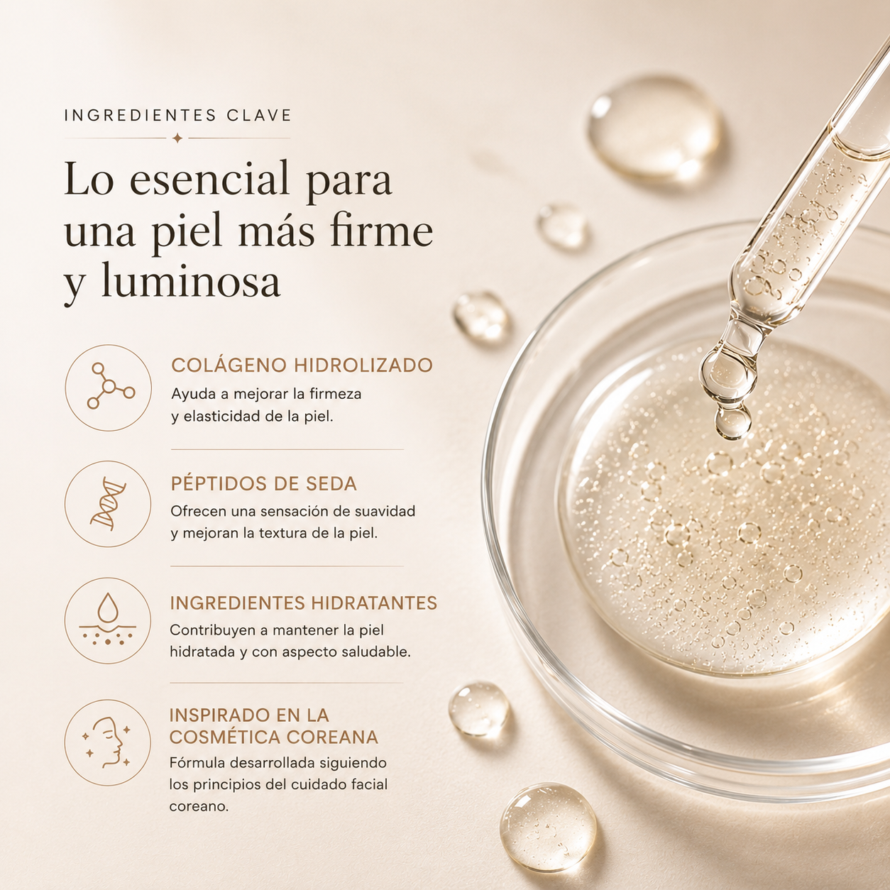 Sérum Reafirmante de Colágeno y Péptidos de Seda