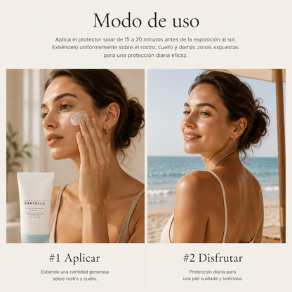 Protector Solar Centella SPF50+ Protección diaria con centella asiática.